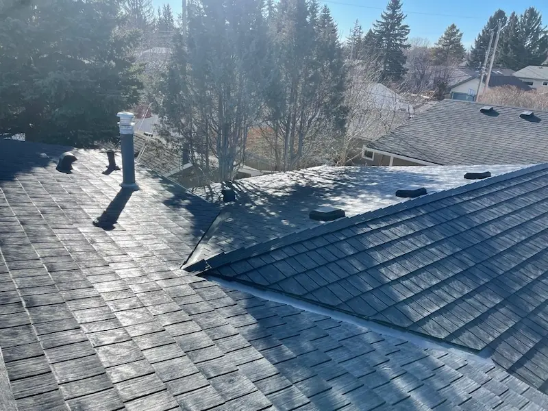 Professional roofing installation project